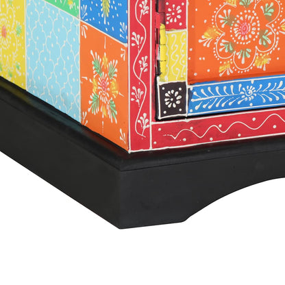 vidaXL Meuble TV Bois de manguier massif multicolore 100 x 35 x 50 cm