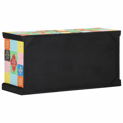 vidaXL Meuble TV Bois de manguier massif multicolore 100 x 35 x 50 cm