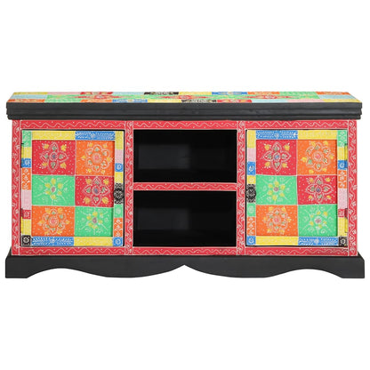 vidaXL Meuble TV Bois de manguier massif multicolore 100 x 35 x 50 cm