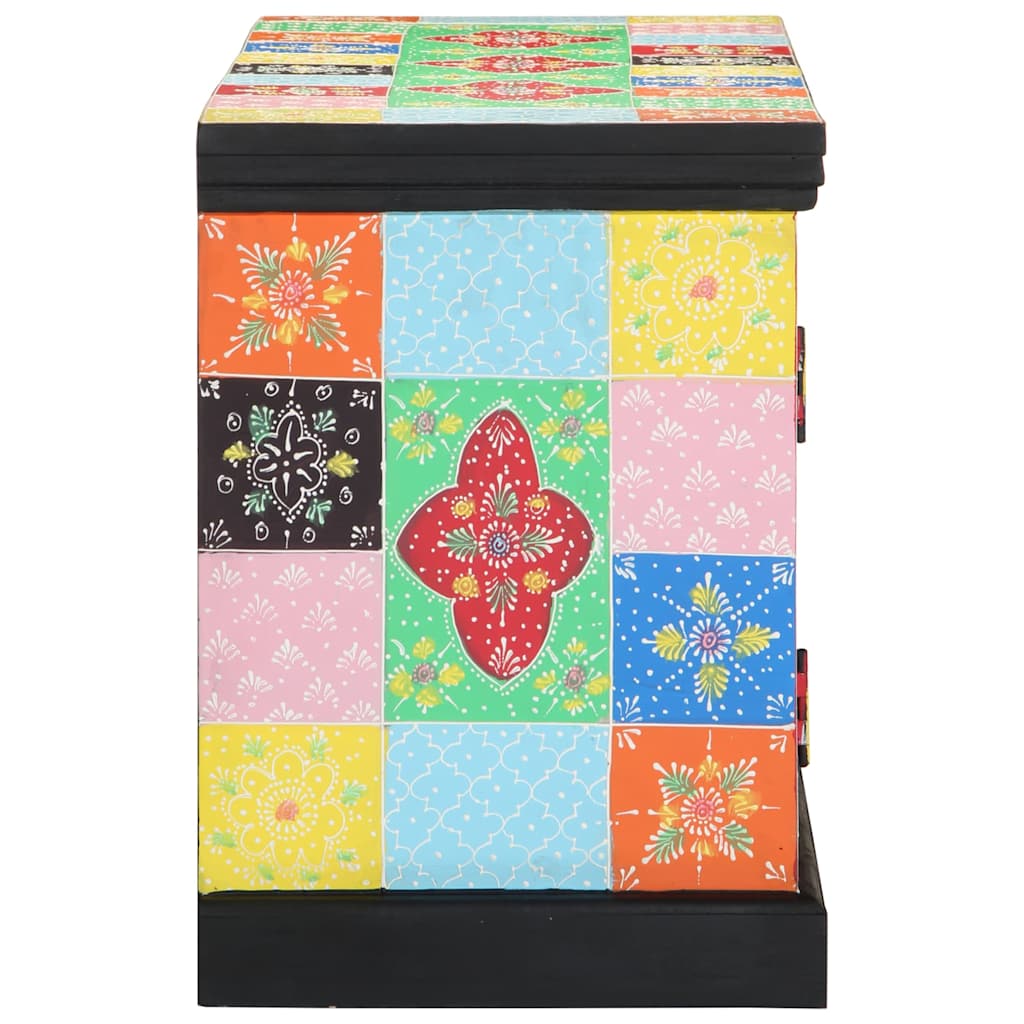 vidaXL Meuble TV Bois de manguier massif multicolore 100 x 35 x 50 cm