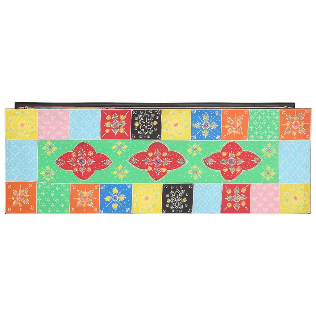 vidaXL Meuble TV Bois de manguier massif multicolore 100 x 35 x 50 cm