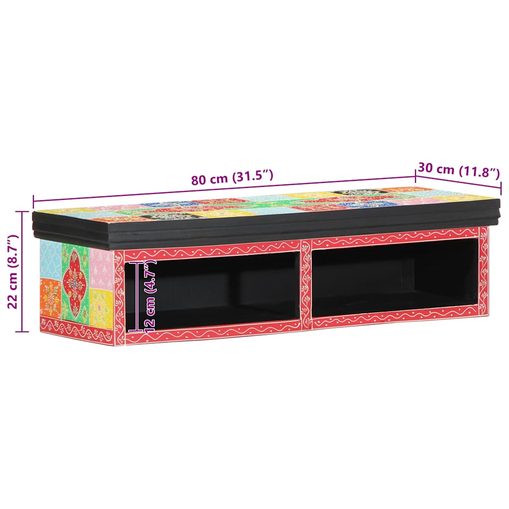 Meuble TV vidaXL avec étagère Multicolore 80 x 30 x 22 cm Bois d'ingénierie