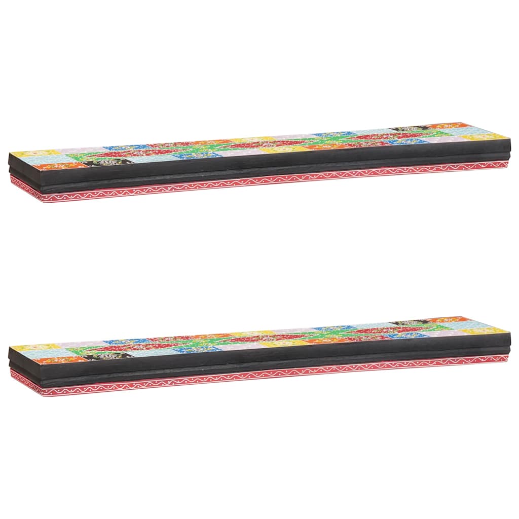 vidaXL Wandregale Mehrfarbig 100 x 20 x 6 cm Massivholz Mango