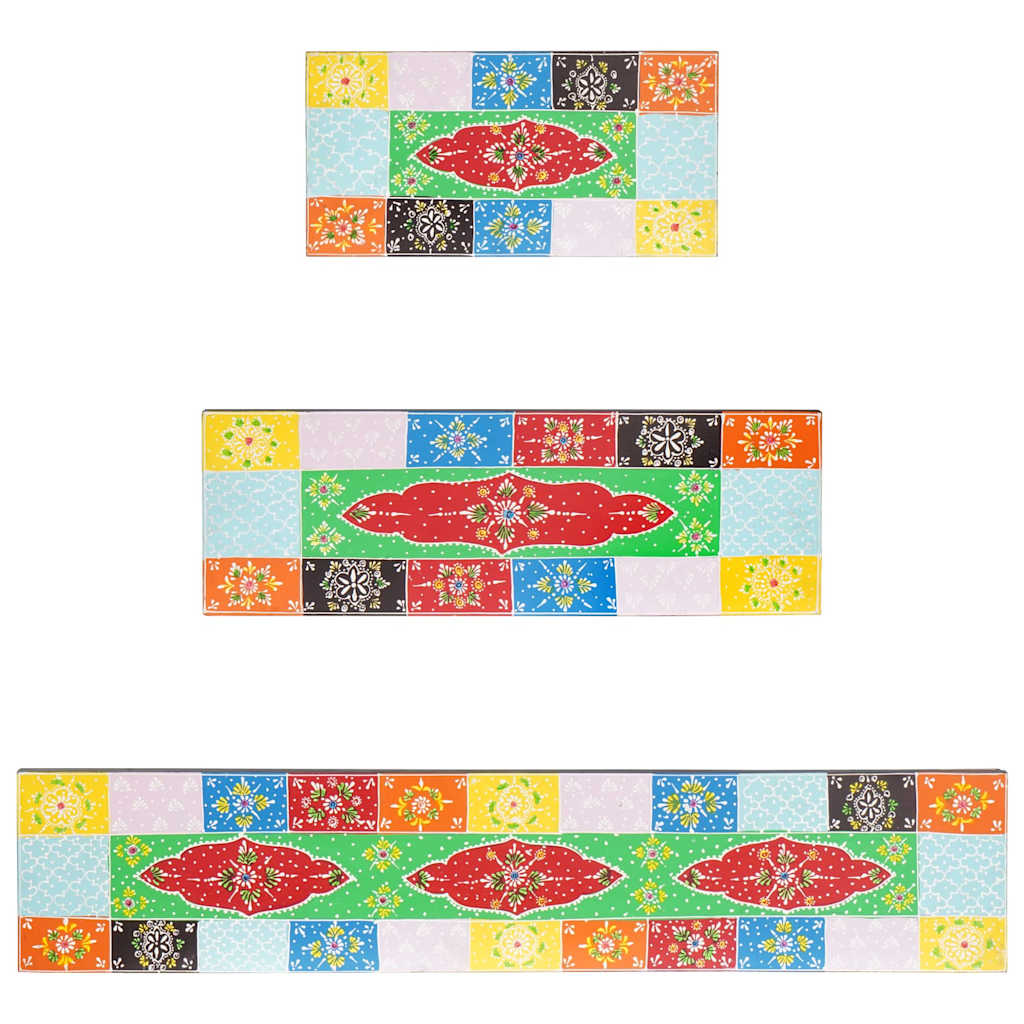 vidaXL Wandregale 3 pcs Mehrfarbig 100 x 20 x 6 cm Massivholz Mango