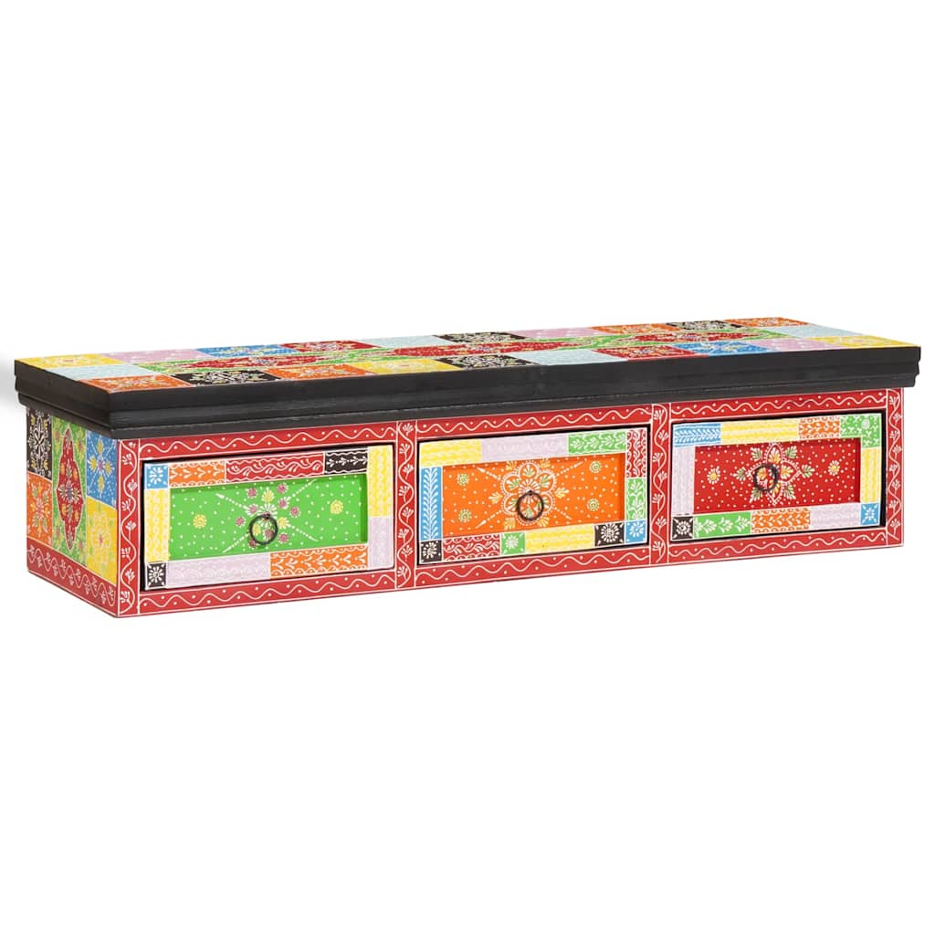 vidaXL TV-Schränk Mehrfarbig 100 x 30 x 24 cm Massivholz Mango