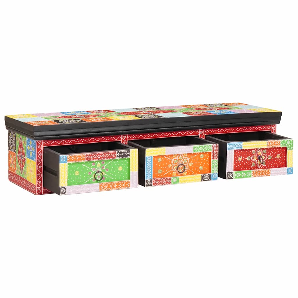 vidaXL TV-Schränk Mehrfarbig 100 x 30 x 24 cm Massivholz Mango