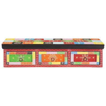 vidaXL TV-Schränk Mehrfarbig 100 x 30 x 24 cm Massivholz Mango