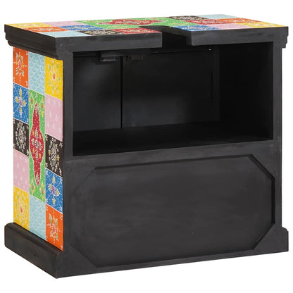 vidaXL Waschbeckenunterschrank Braun 60 x 35 x 55 cm Massivholz Mango