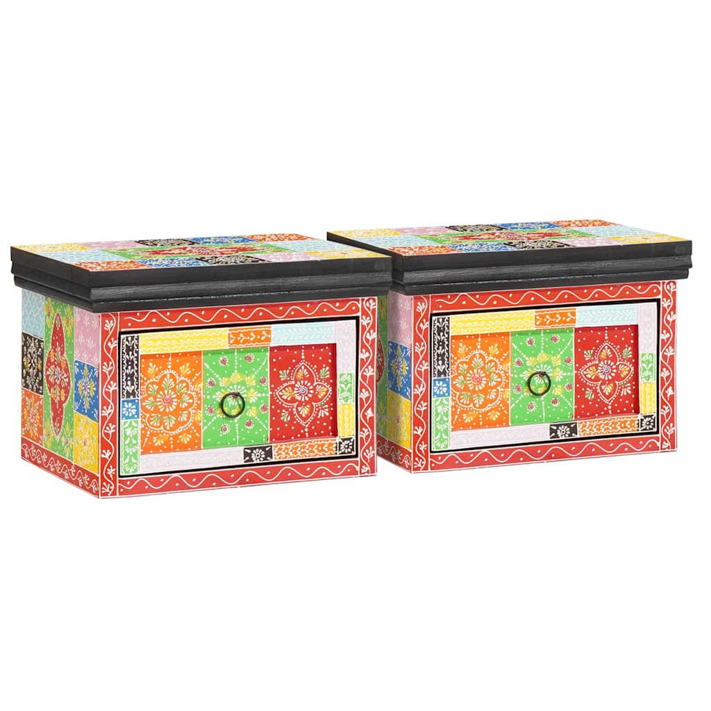 vidaXL Nachttisch mit Schubladen 2 pcs Mehrfarbig 40 x 30 x 28 cm