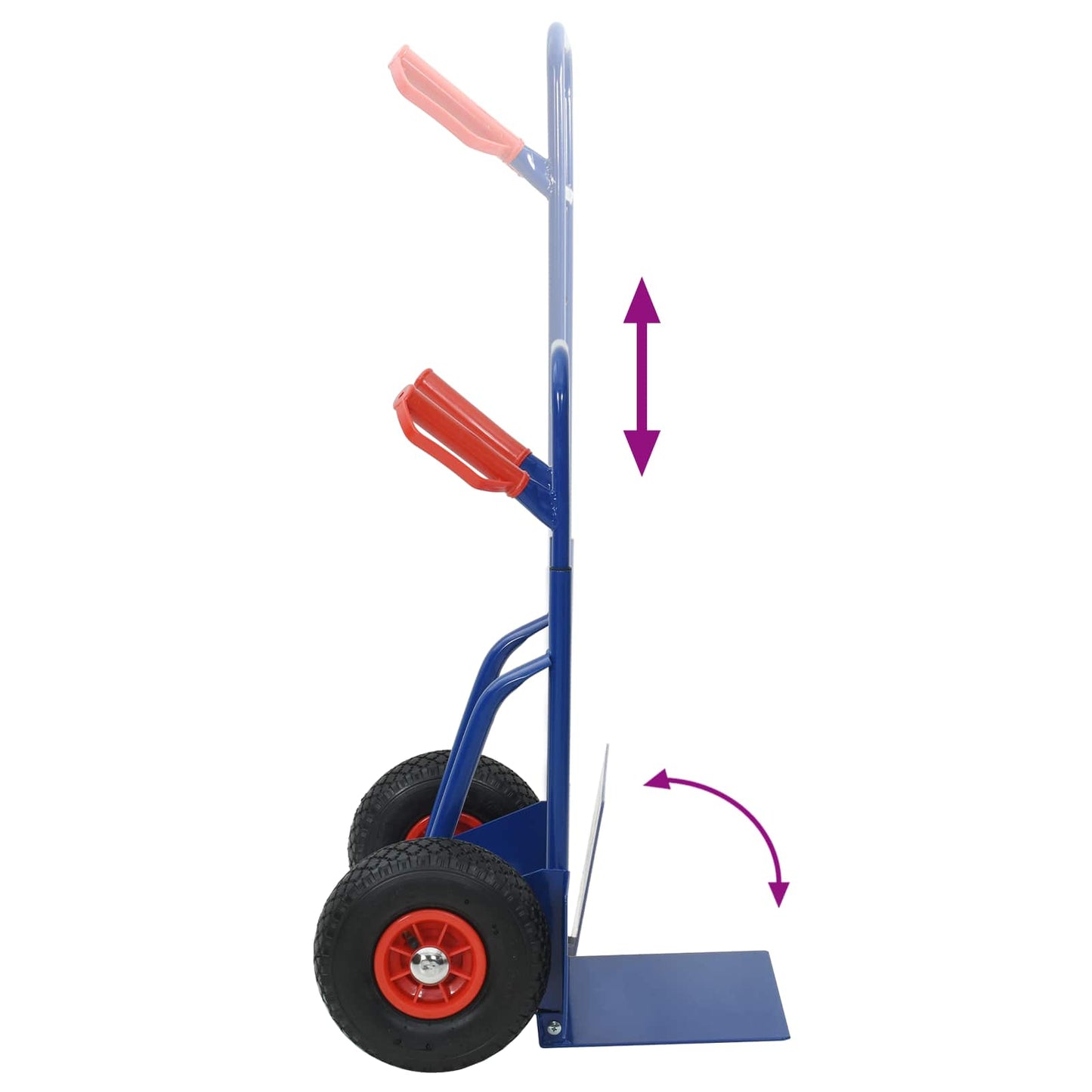 Erweiterbarer Handwagen Blau und Rot 49,5 x 53 x 114 cm Stahl