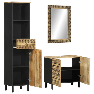 vidaXL 3-tlg. Badmöbel-Set Massivholz Mango
