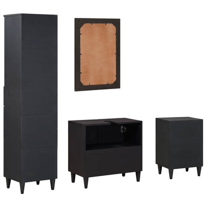 Badezimmerschrank-Set mit Schubladen 4 pcs Massivholz Mango