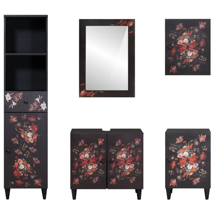 Badezimmerschrank-Set mit Schubladen 5 pcs Massivholz Mango