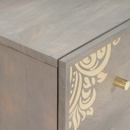 vidaXL Sideboard mit Regal 2 pcs Grau 60 x 33 x 75 cm Massivholz Mango