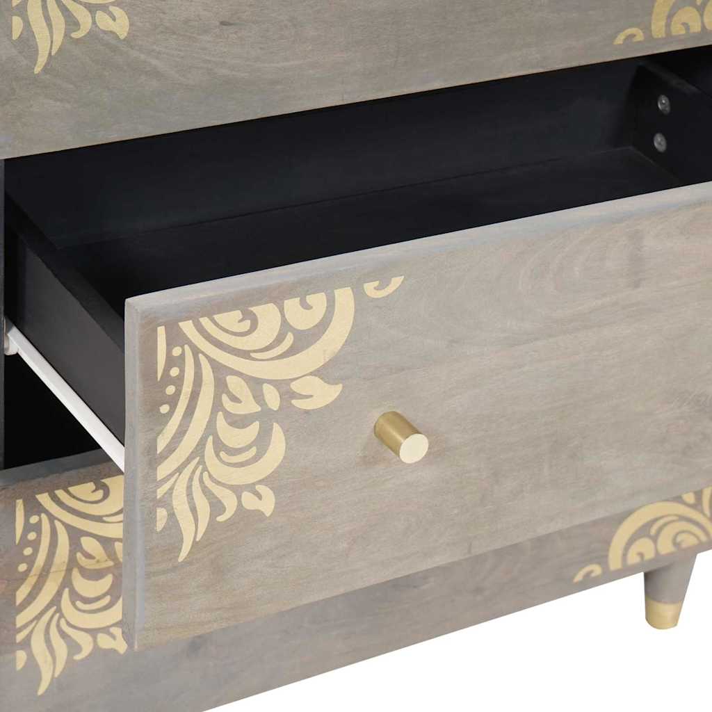 vidaXL Badezimmerschrank-Set 3 pcs Grau und Gold 180 x 33 x 75 cm