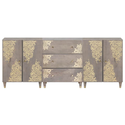 vidaXL Badezimmerschrank-Set 3 pcs Grau und Gold 180 x 33 x 75 cm