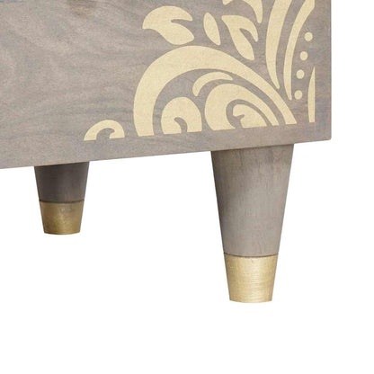 Badezimmerschrank-Set Wandmontiert 3 pcs Grau Massivholz Mango