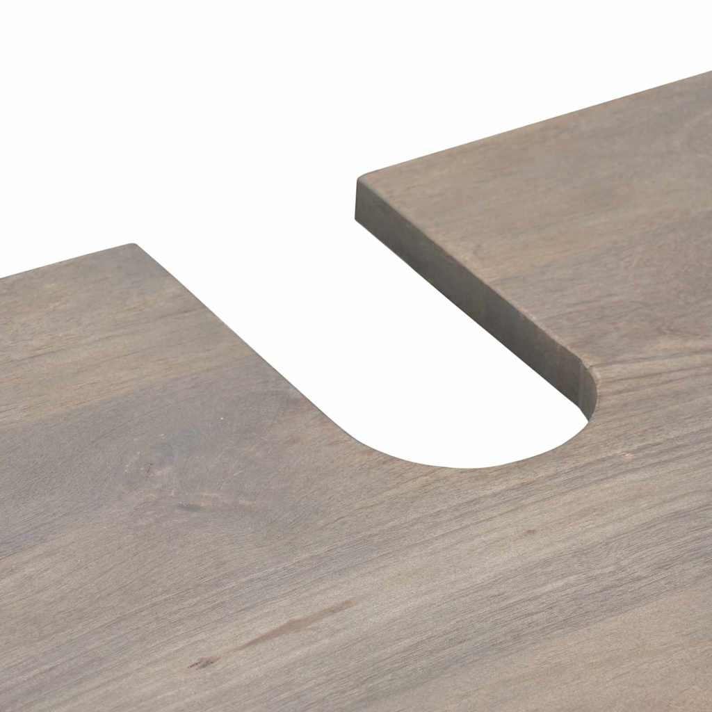 vidaXL Badezimmerschrank-Set Wandmontiert 5 pcs Grau Massivholz Mango