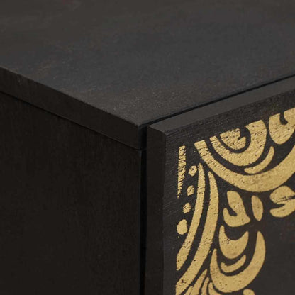 vidaXL Sideboard 2 pcs Schwarz 60 x 33 x 75 cm Massivholz Mango