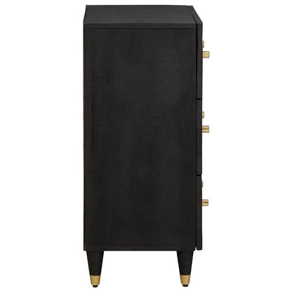 vidaXL Sideboard 2 pcs Schwarz 60 x 33 x 75 cm Massivholz Mango