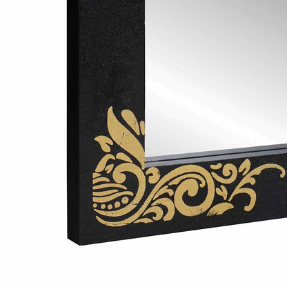 vidaXL Badezimmerschrank-Set mit Tür 2 pcs Schwarz Massivholz Mango