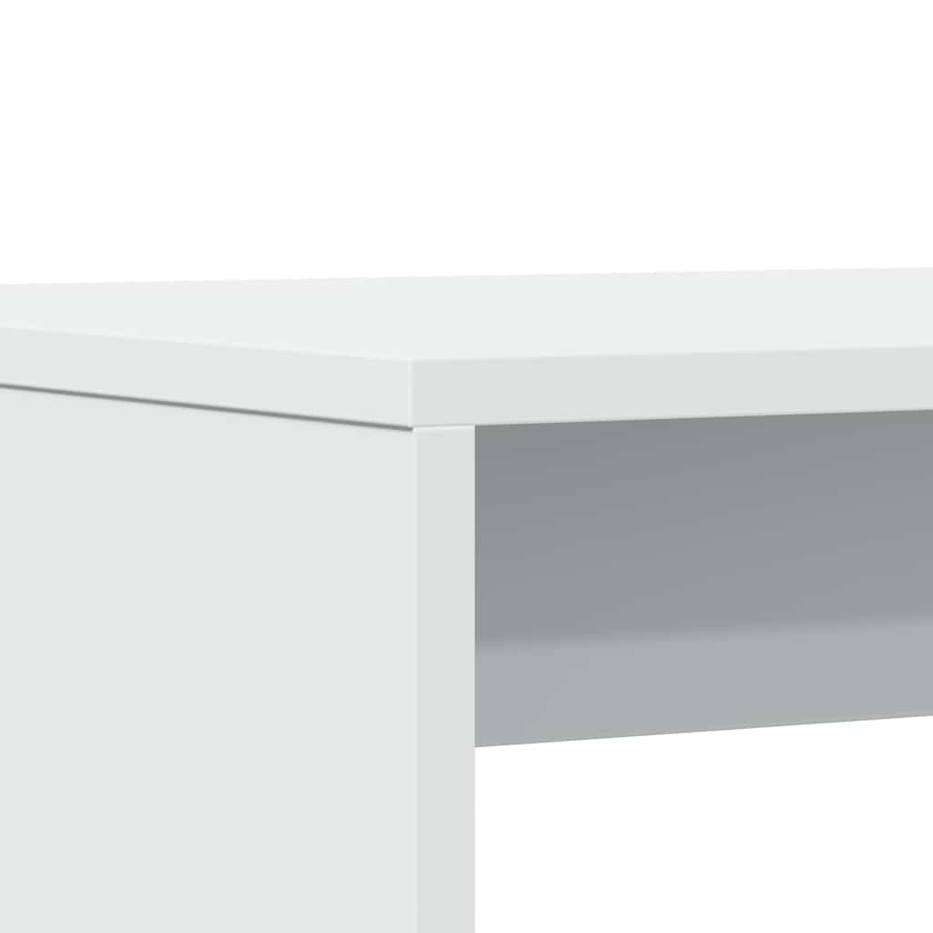 vidaXL 3-tlg. Esstisch und Bank Set Weiß Holzwerkstoff