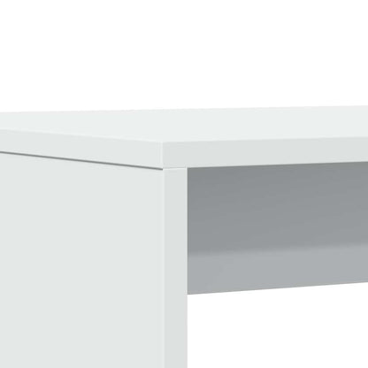 vidaXL 3-tlg. Esstisch und Bank Set Weiß Holzwerkstoff