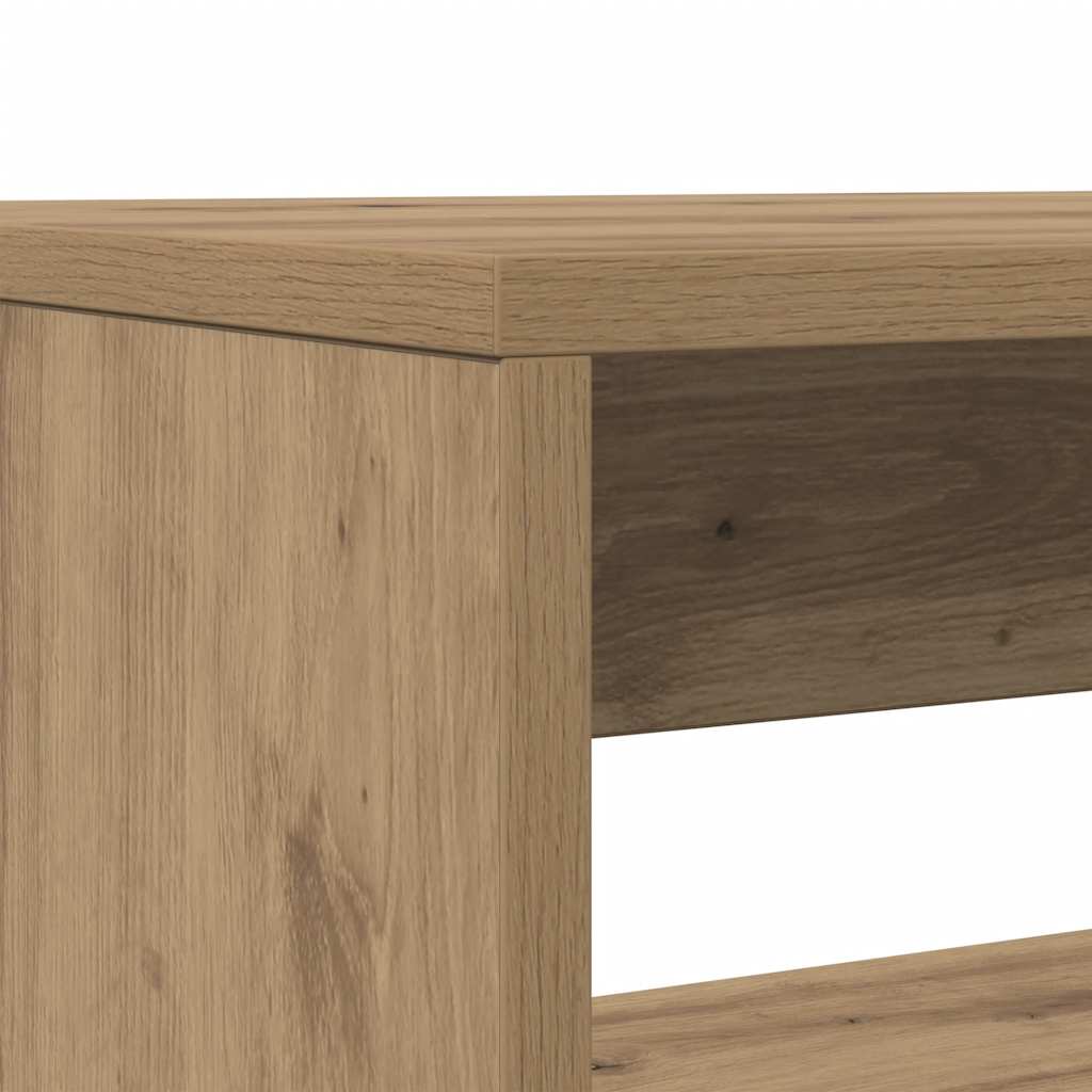 vidaXL 3-tlg. Esstisch und Bank Set Artisan-Eiche Holzwerkstoff