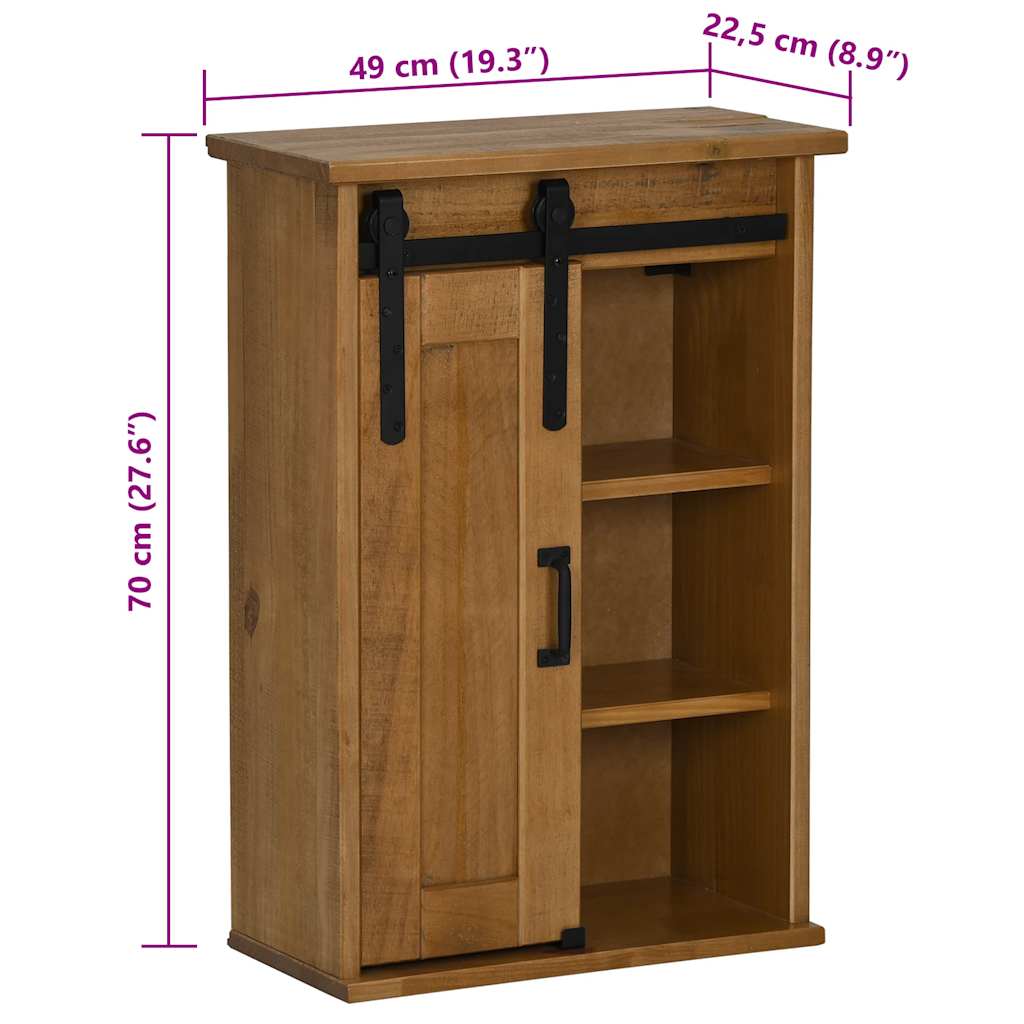 vidaXL Armoire murale HALDEN avec porte coulissante 49x22,5x70 cm pin