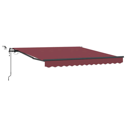 vidaXL Markise Automatisch mit LEDs Weinrot 300x250 cm