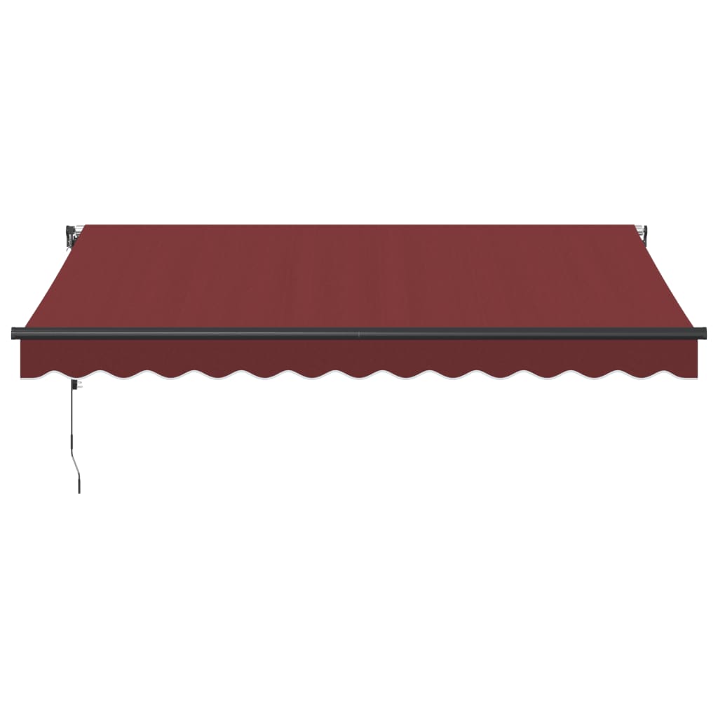 vidaXL Markise Automatisch mit LEDs Weinrot 350x250 cm