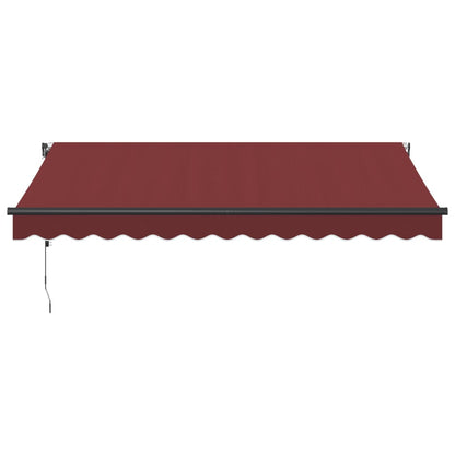 vidaXL Markise Automatisch mit LEDs Weinrot 350x250 cm