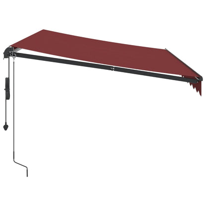 vidaXL Markise Automatisch mit LEDs Weinrot 350x250 cm