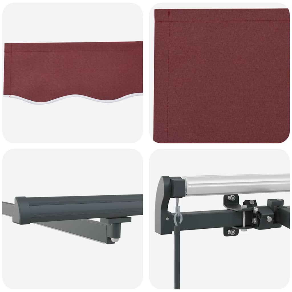 vidaXL Store banne manuel rouge bordeaux 400x300 cm