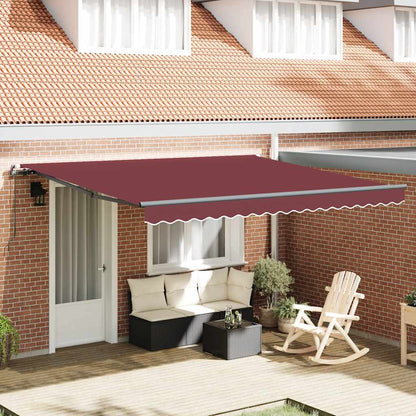 vidaXL Store banne manuel rouge bordeaux 400x300 cm
