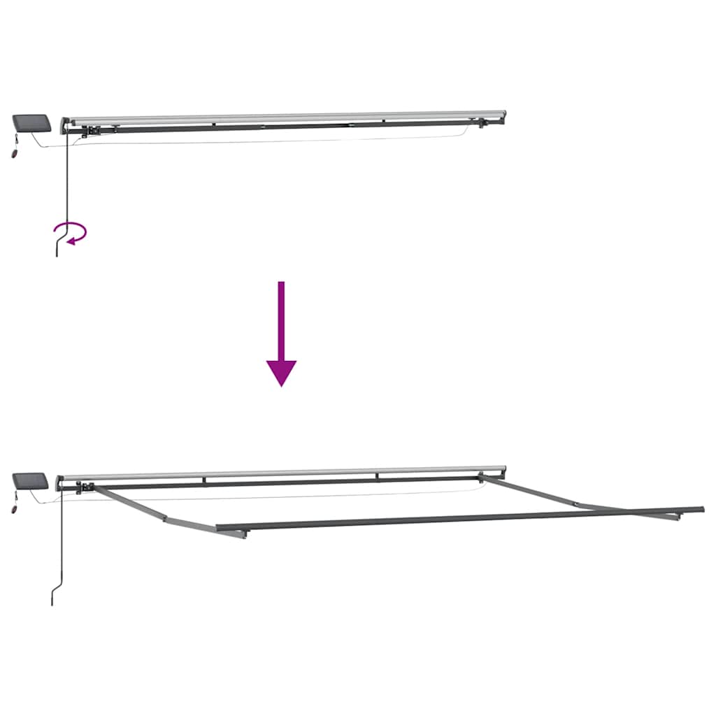 Markise Manuell mit LEDs Weinrot 400x300 cm