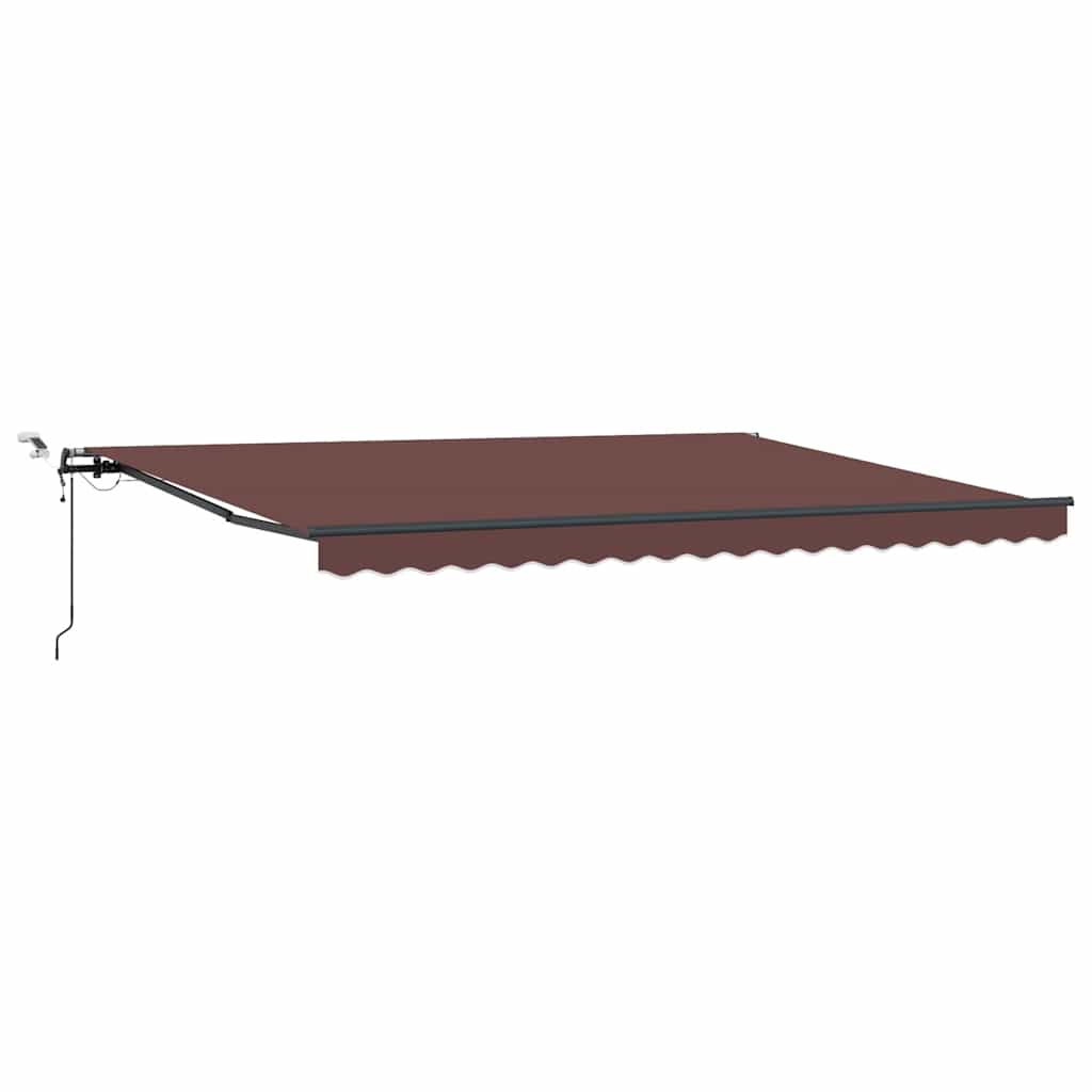 vidaXL Markise Automatisch mit LEDs Weinrot 450x300 cm