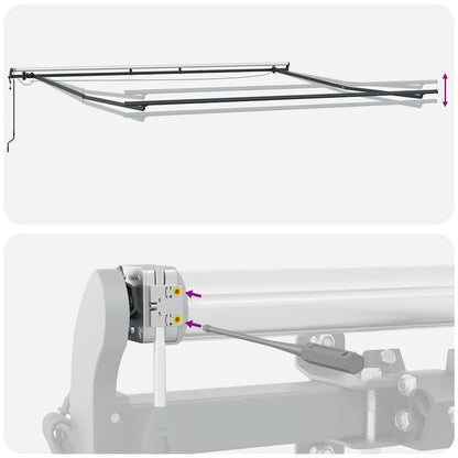 vidaXL Markise Automatisch mit LEDs Weinrot 450x300 cm