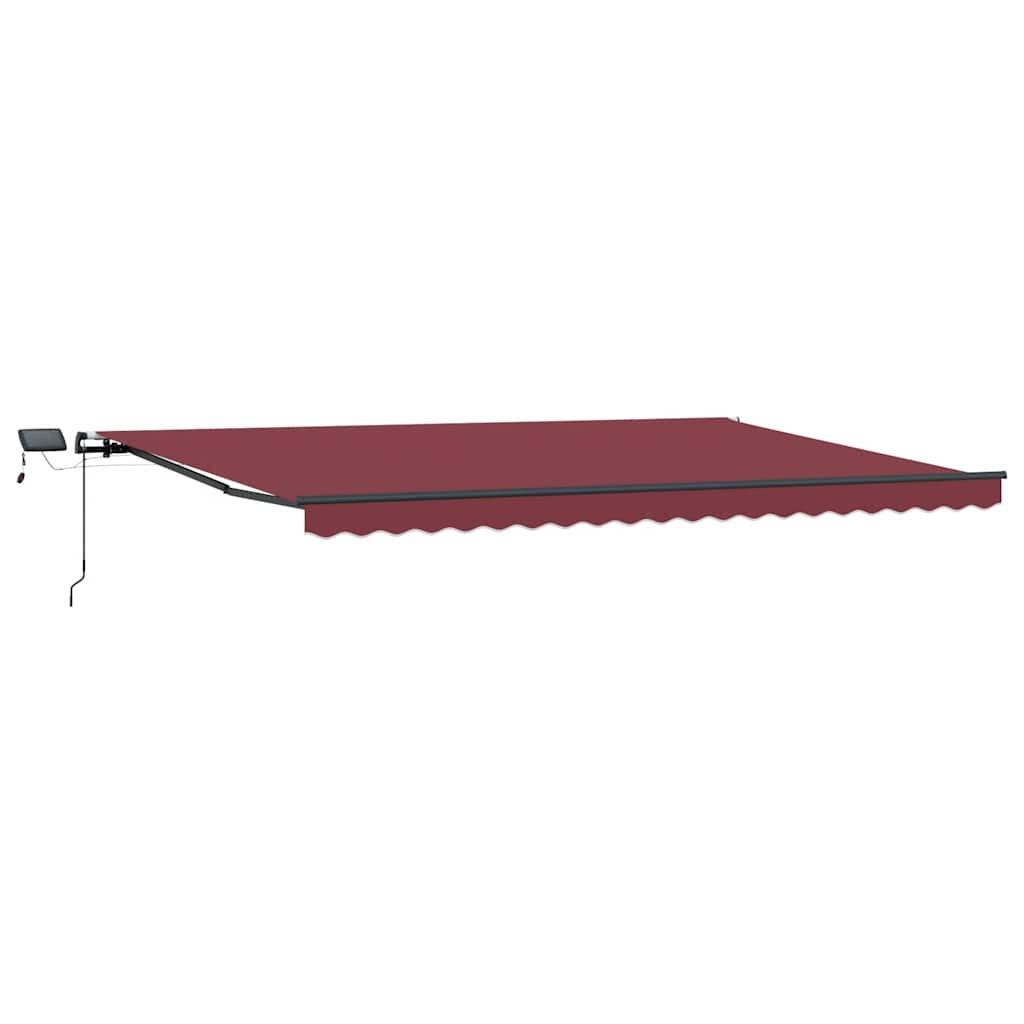 vidaXL Markise Manuell mit LEDs Weinrot 500x300 cm