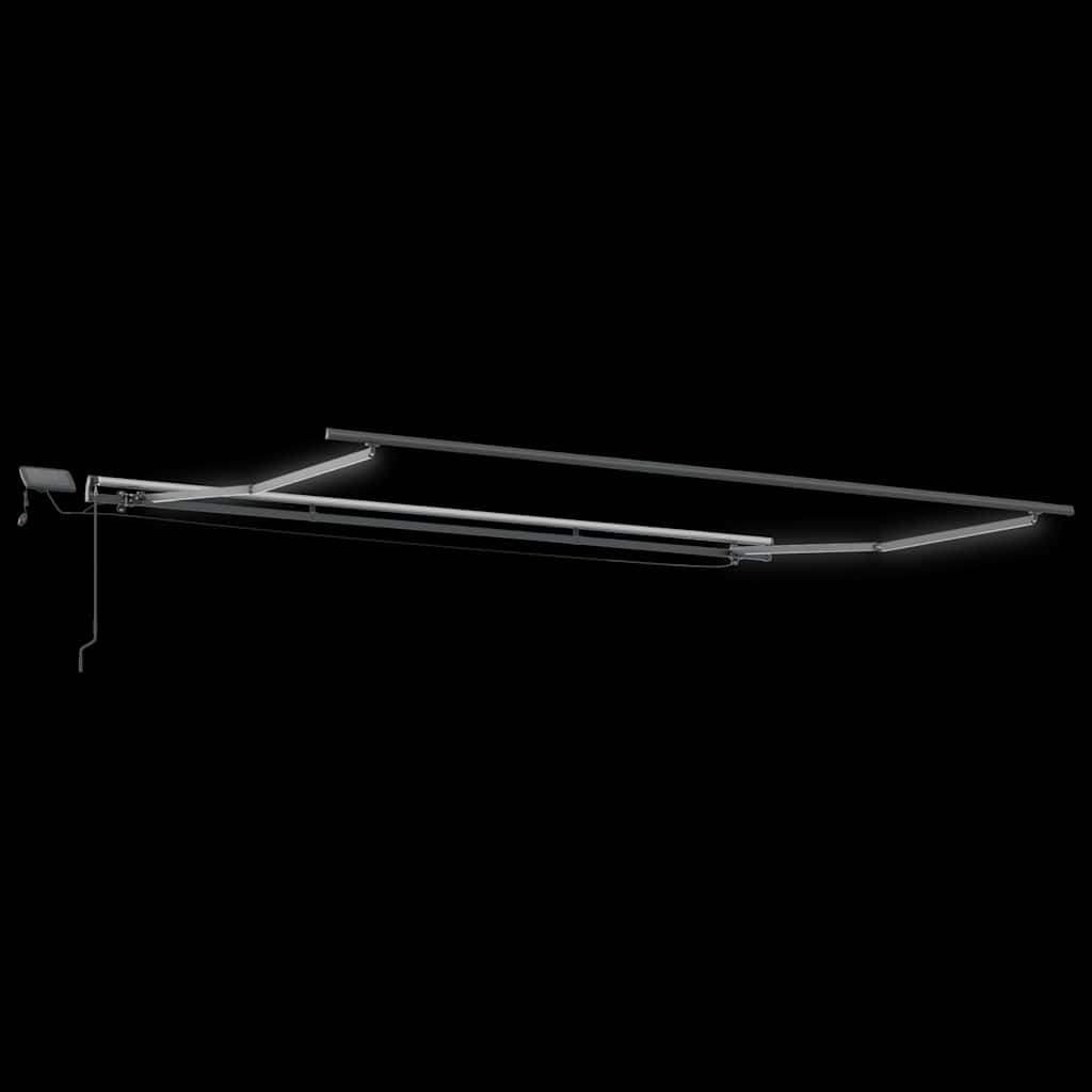 vidaXL Markise Manuell mit LEDs Weinrot 500x300 cm