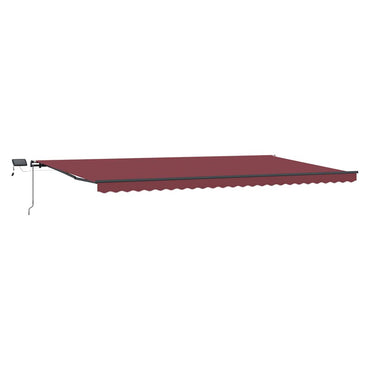 vidaXL Markise Manuell mit LEDs Weinrot 600x300 cm