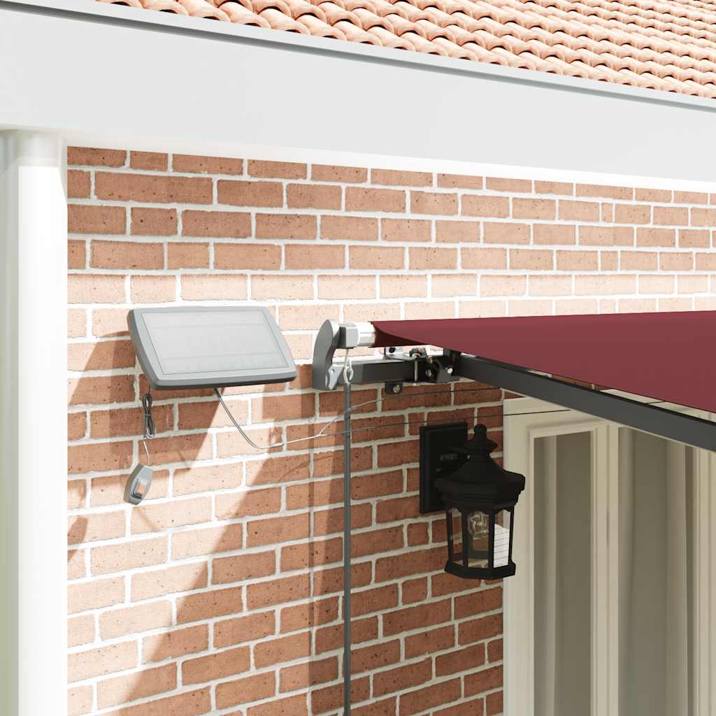 vidaXL Markise Manuell mit LEDs Weinrot 600x300 cm
