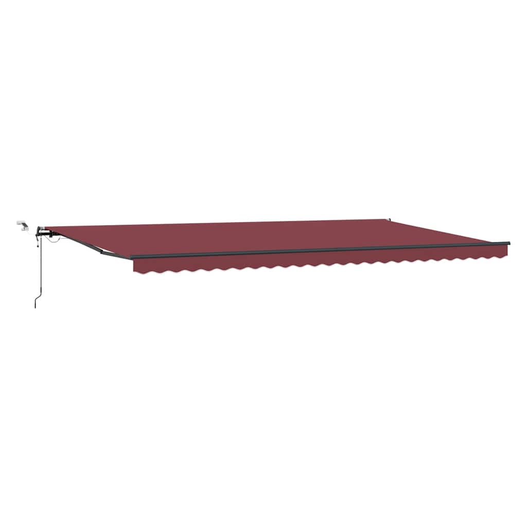 vidaXL Markise Automatisch mit LEDs Weinrot 600x300 cm