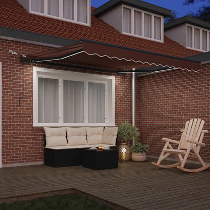 vidaXL Markise Automatisch mit LEDs Braun 300x250 cm