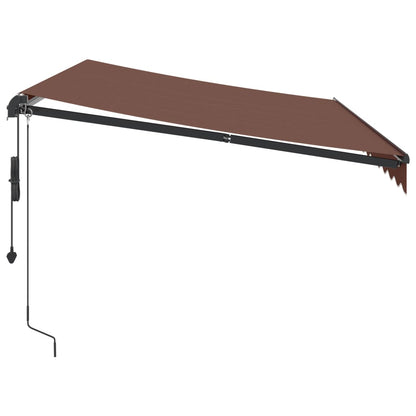 vidaXL Store automatique à LED Marron 350x250 cm