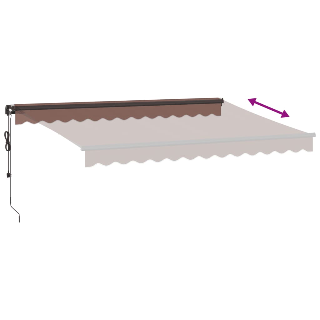 vidaXL Store automatique à LED Marron 350x250 cm