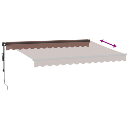 vidaXL Store automatique à LED Marron 350x250 cm