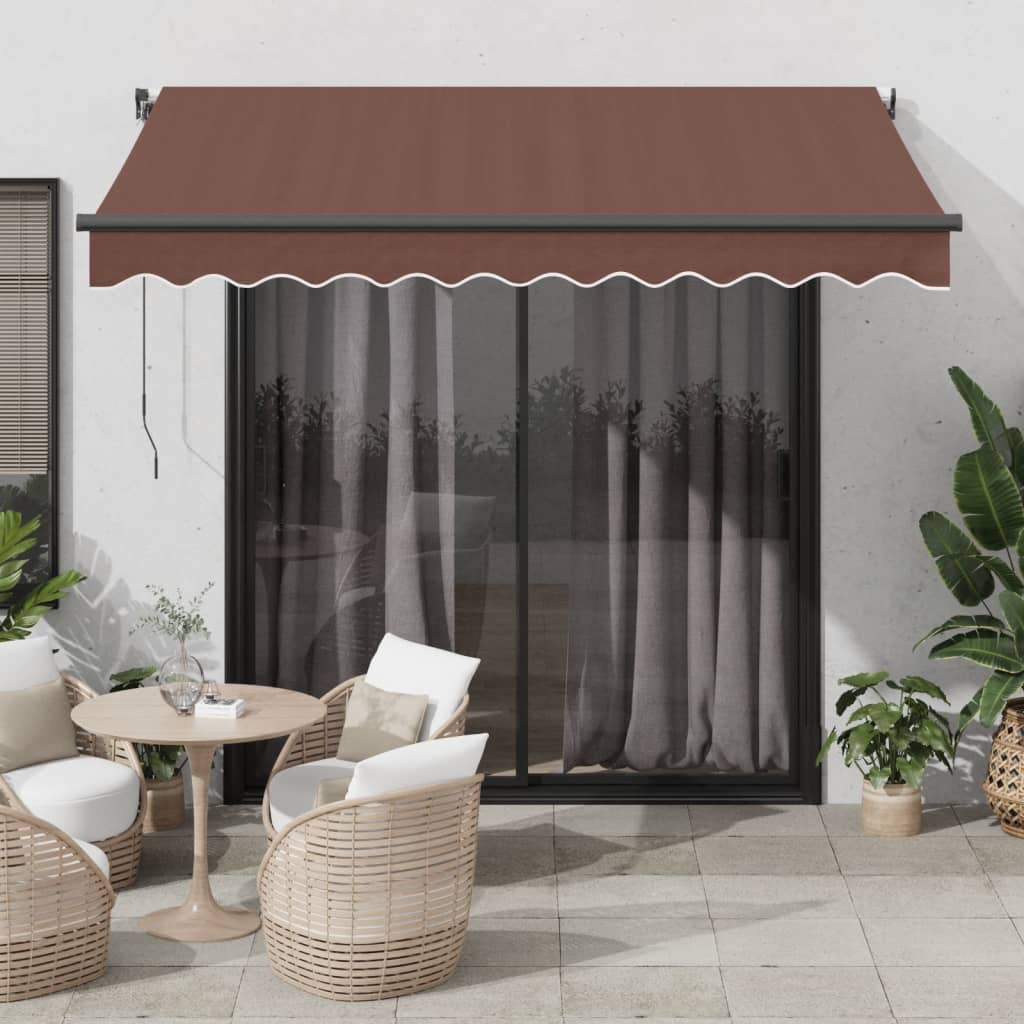 vidaXL Store automatique à LED Marron 350x250 cm