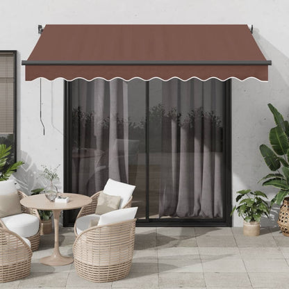 vidaXL Store automatique à LED Marron 350x250 cm