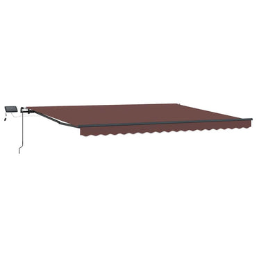 vidaXL Store Banne Manuel avec LED Marron 400x300 cm